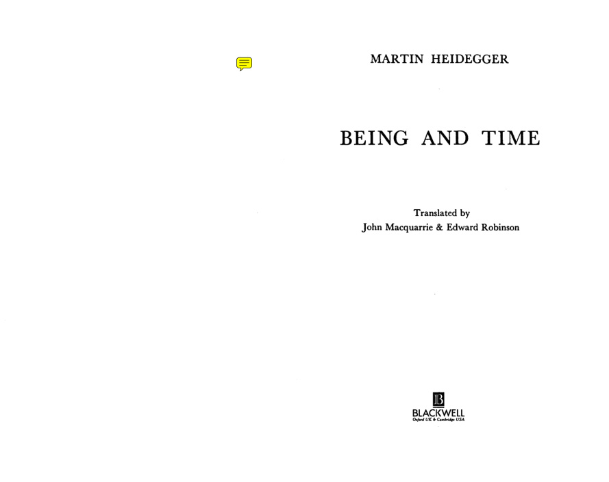 Cover of Being and Time