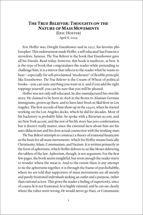 Cover of Believer Hoffer PDF