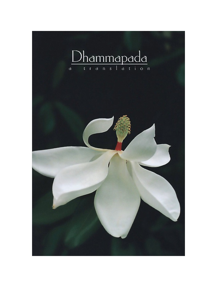 Cover of Dhammapada A Translation