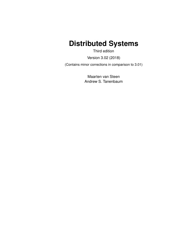 Cover of Distributed Systems