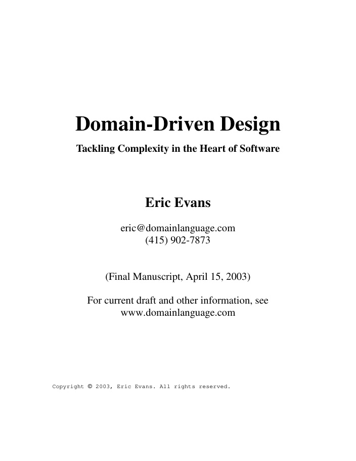 Cover of Domain-Driven Design