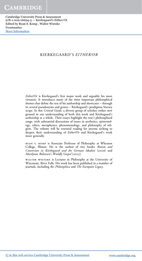 Cover of Frontmatter
