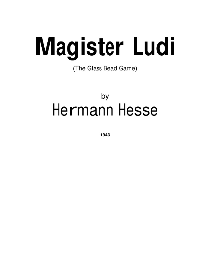 Cover of Glass Bead Game