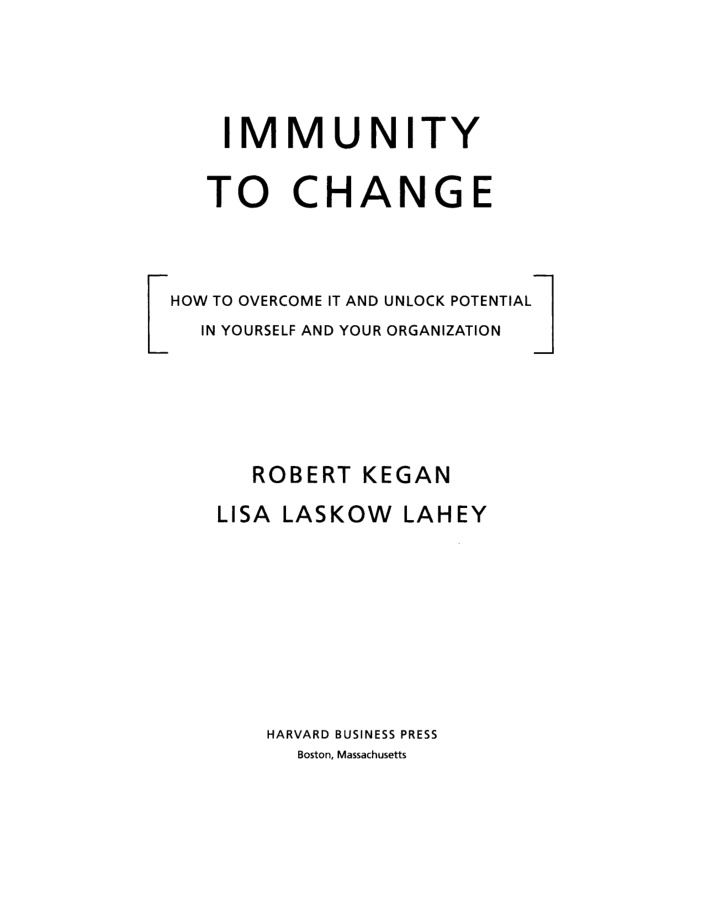 Cover of Immunity to Change