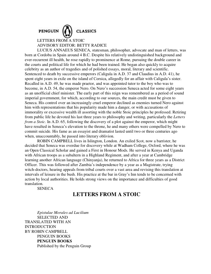 Cover of Letters from a Stoic