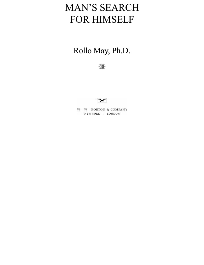 Cover of Mans Search for Himself
