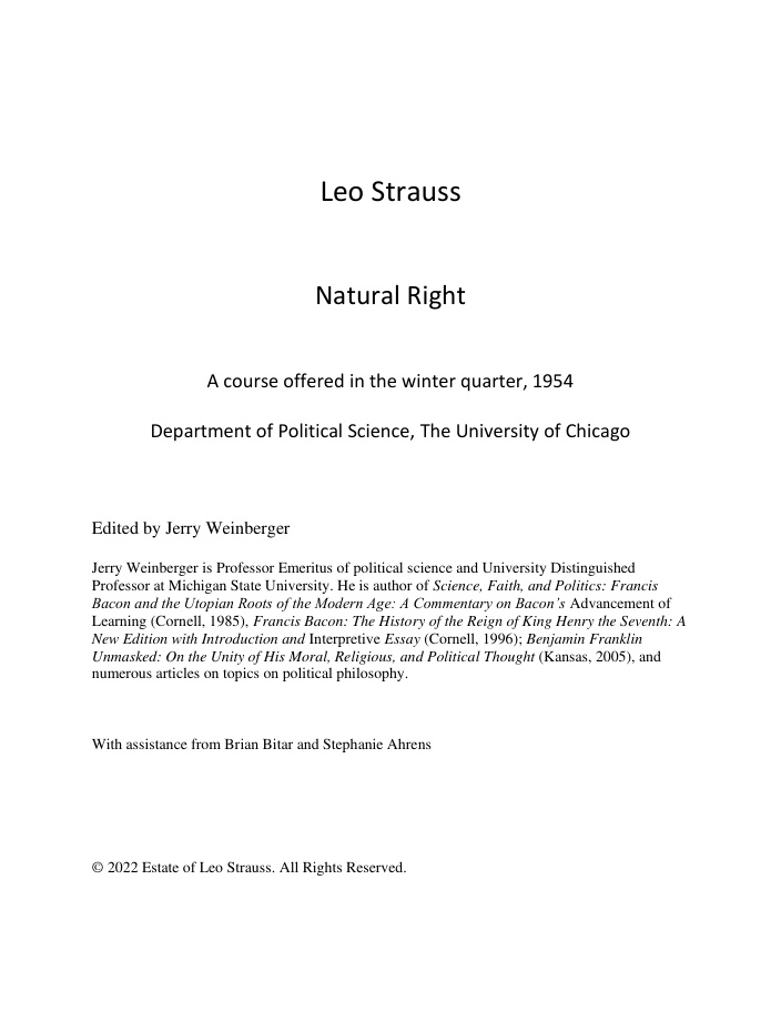 Cover of Natural Right and History
