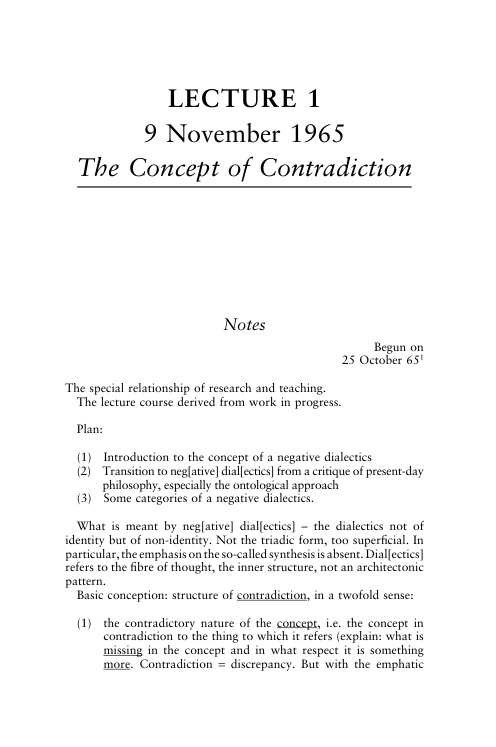 Cover of Negative Dialectics