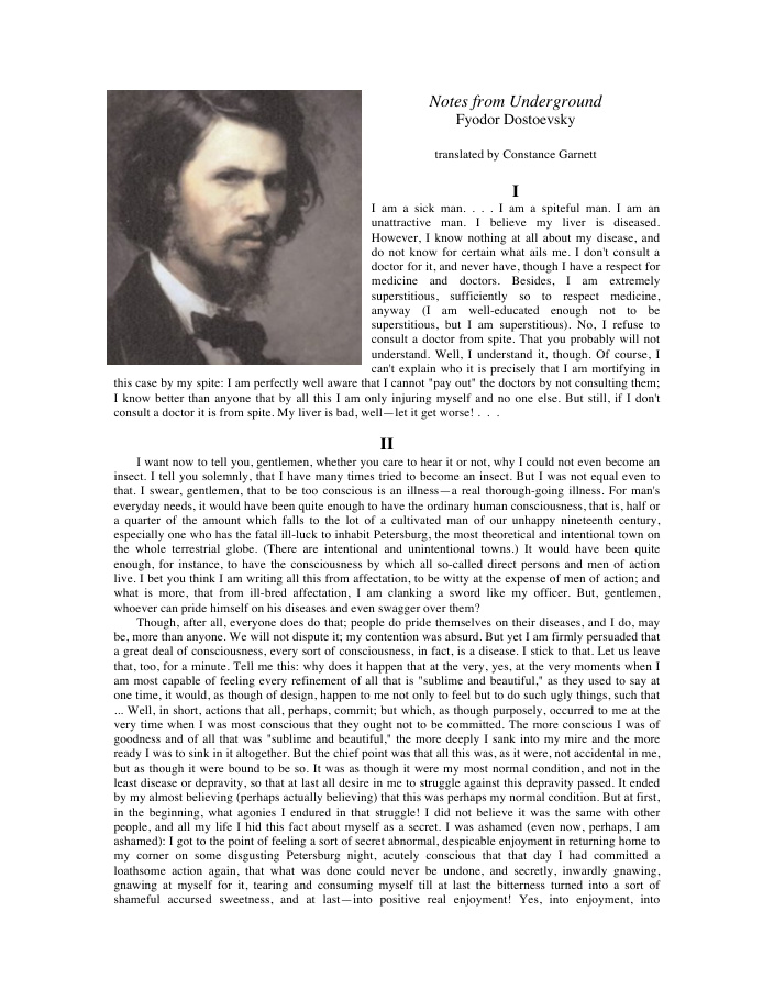 Cover of Notes from Underground