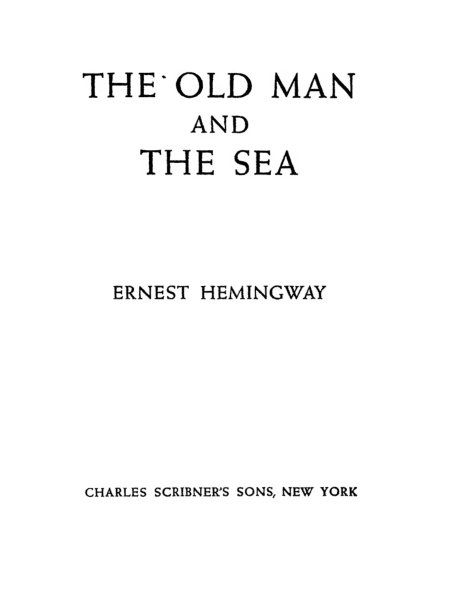 Cover of Old Man And The Sea text