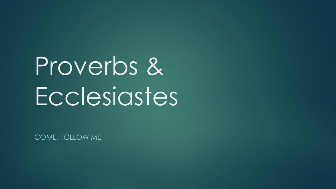 Cover of Proverbs Ecclesiastes and Job