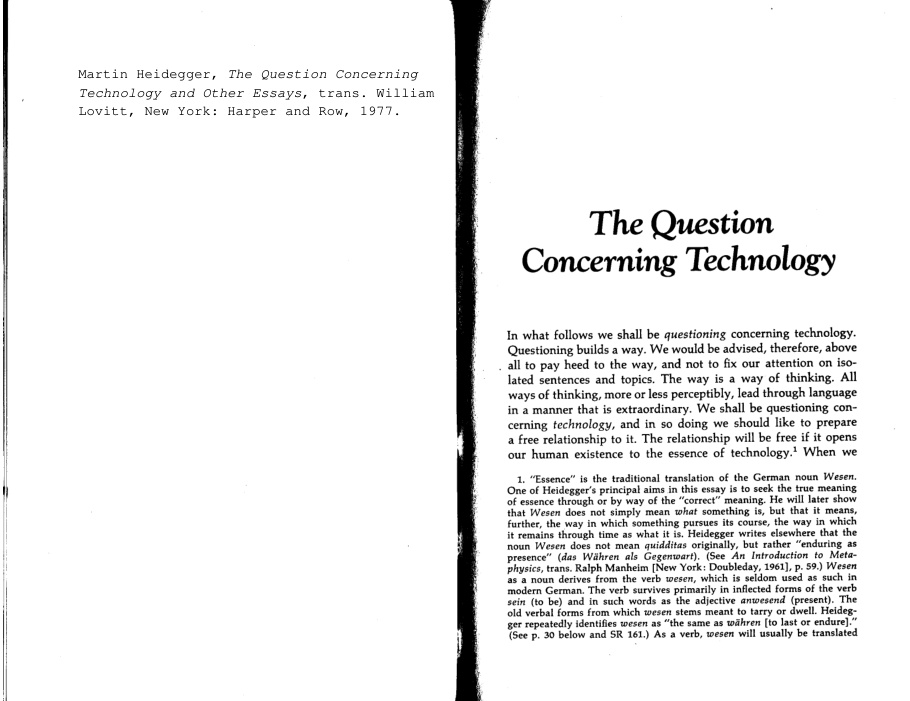 Cover of Question Concerning Technology