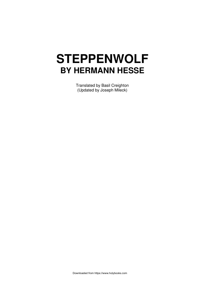 Cover of Steppenwolf