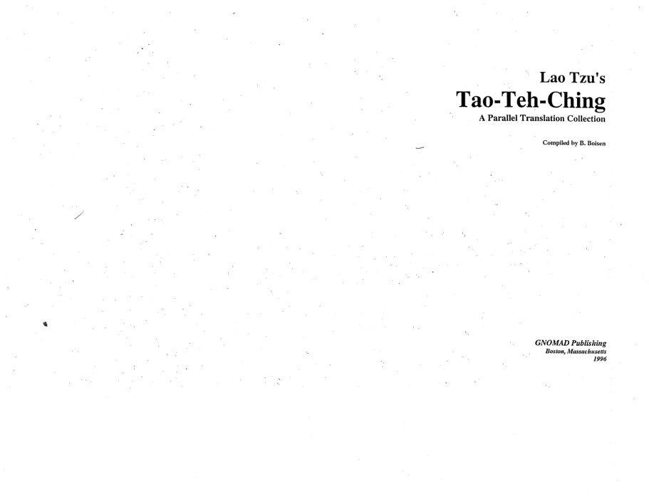 Cover of Teh Ching Translations