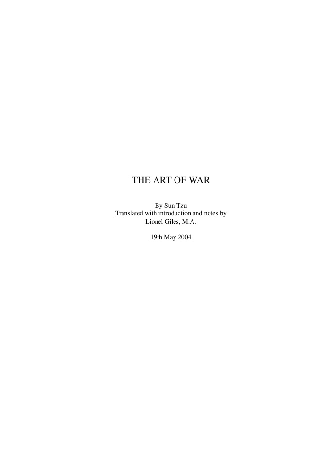 Cover of The Art of War