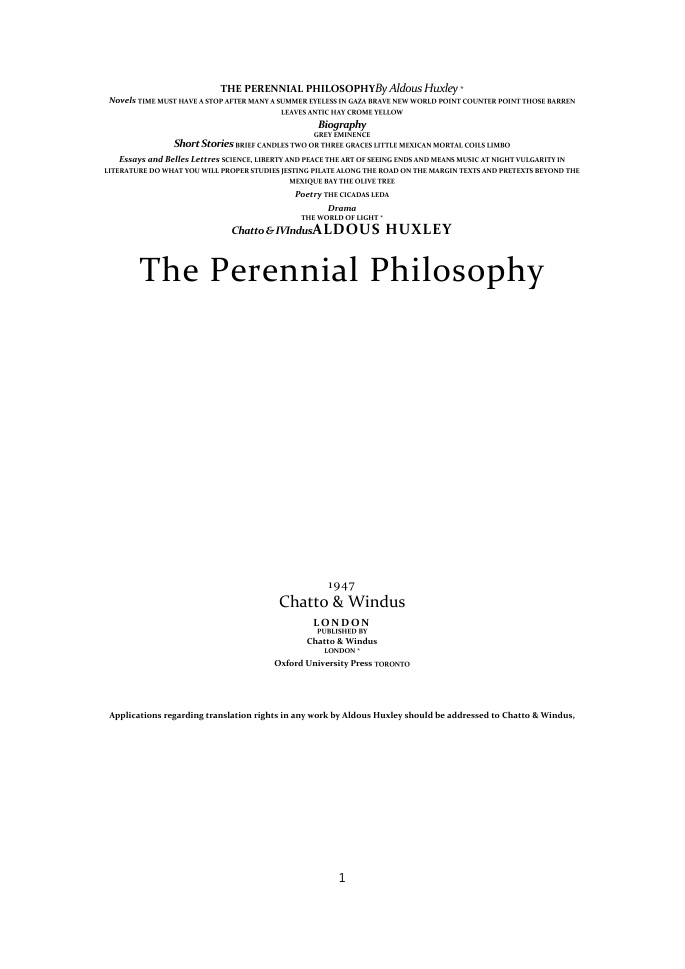 Cover of The Perennial Philosophy