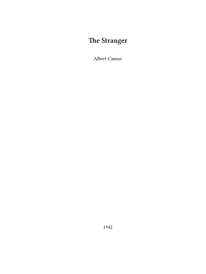 Cover of The Stranger