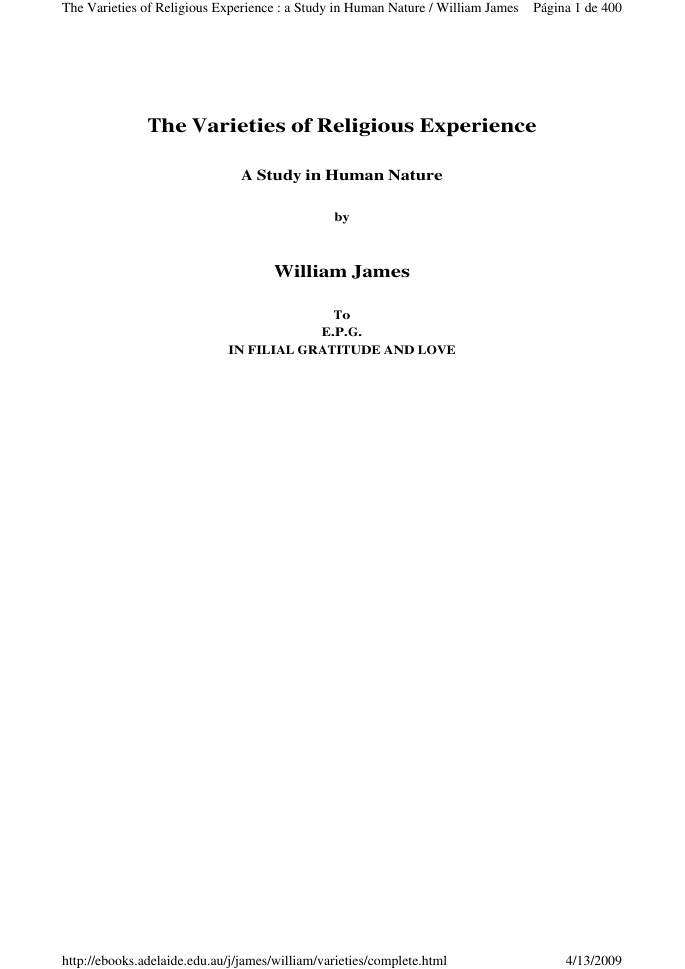 Cover of The Varieties of Religious Experience