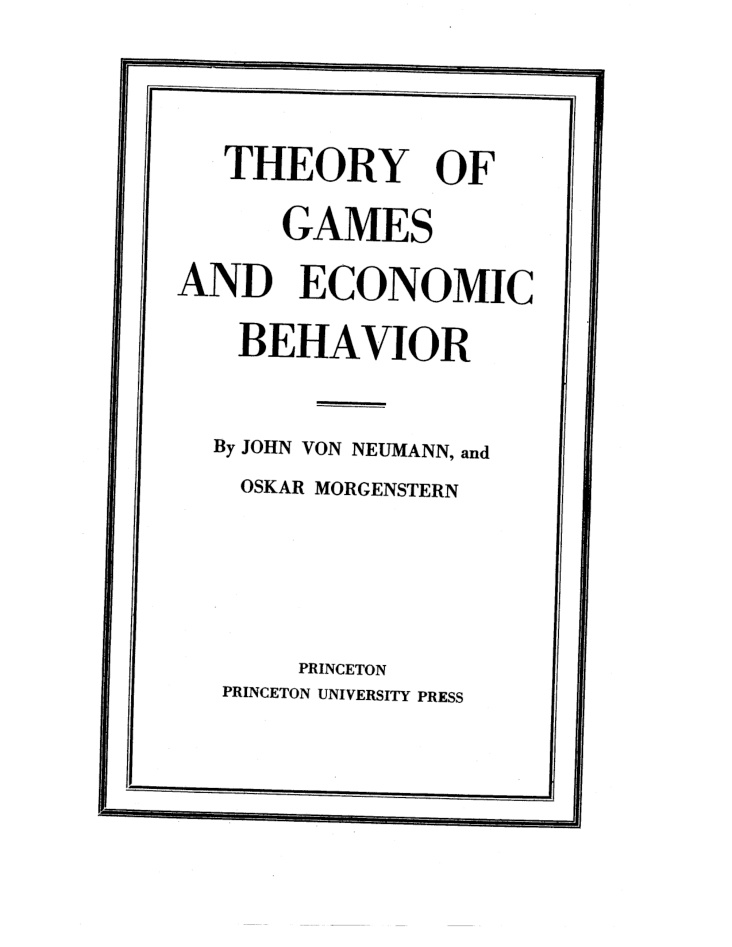 Cover of Theory of Games and Economic Behavior