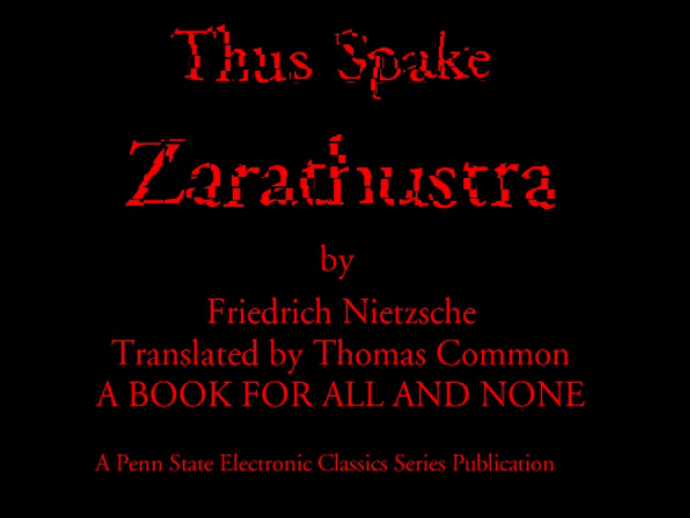 Cover of Thus Spake Zarathustra