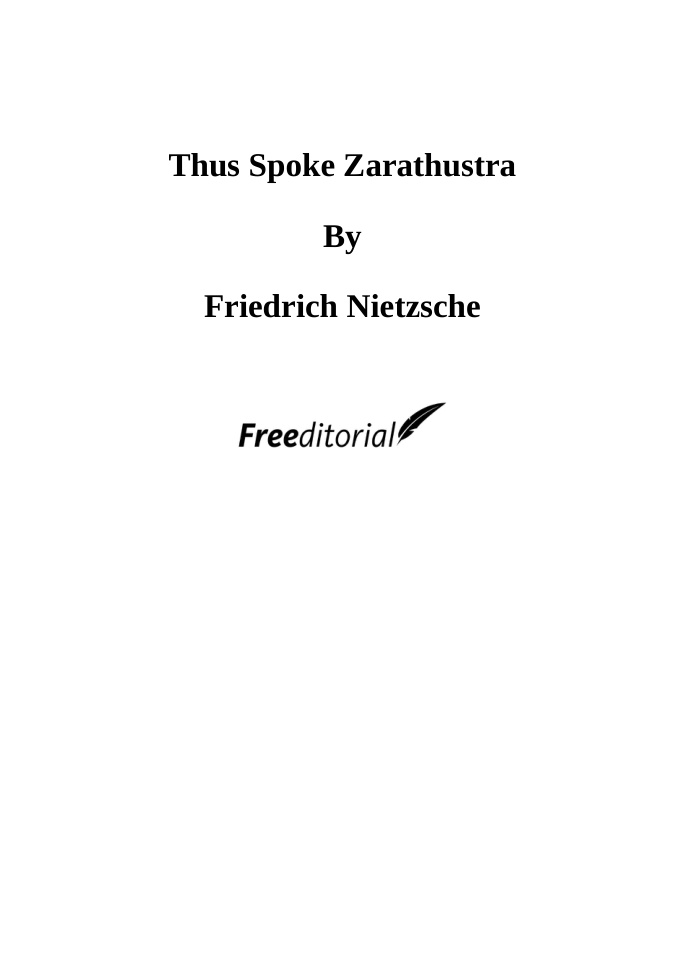 Cover of Thus Spoke Zarathustra