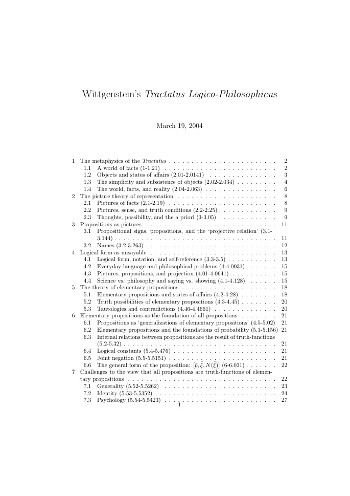 Cover of Tractatus Logico Philosophicus