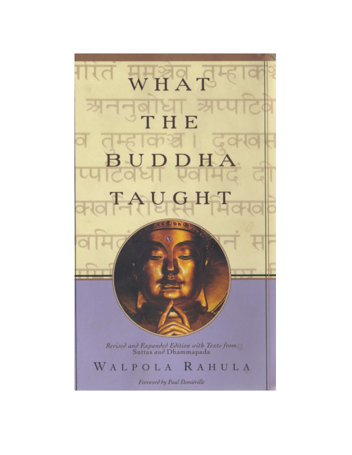 Cover of Walpola Rahula What the Buddha Taught