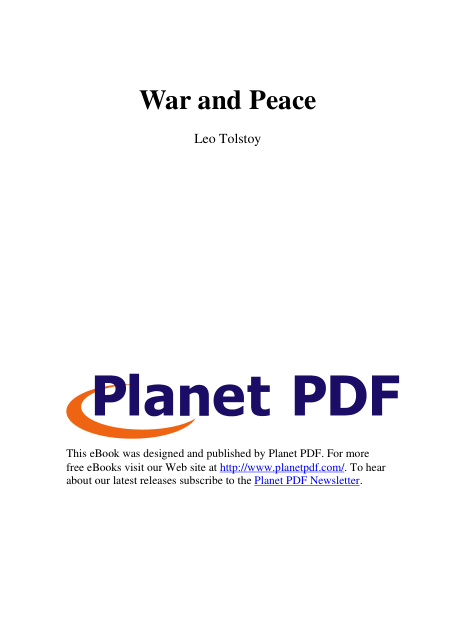 Cover of war and peace